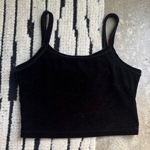 Beyond yoga Black Velvet Cropped Cami Top